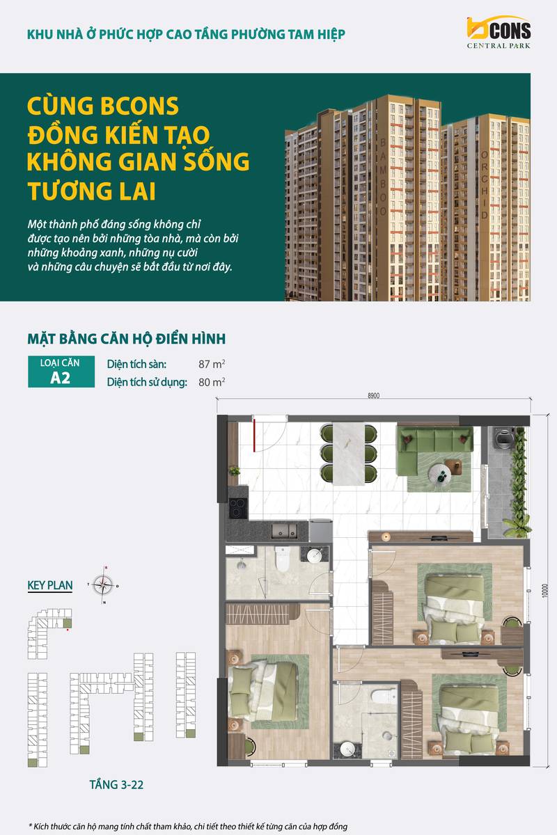 Căn hộ 2 phòng ngủ 1