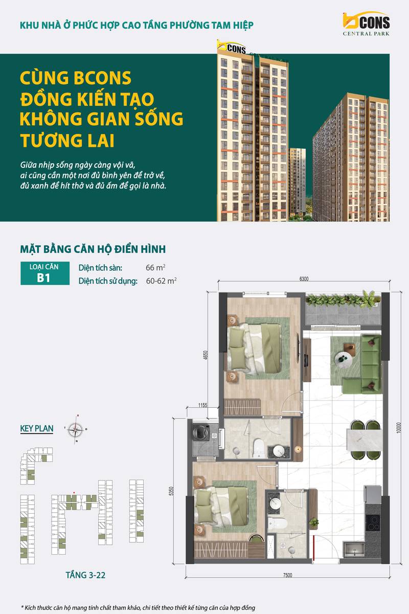 Căn hộ 2 phòng ngủ 4