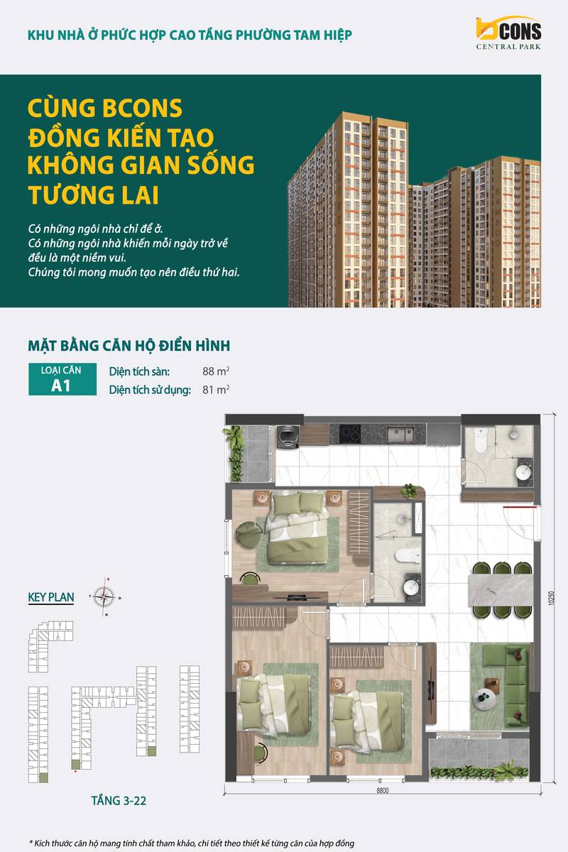 Căn hộ 2 phòng ngủ 2