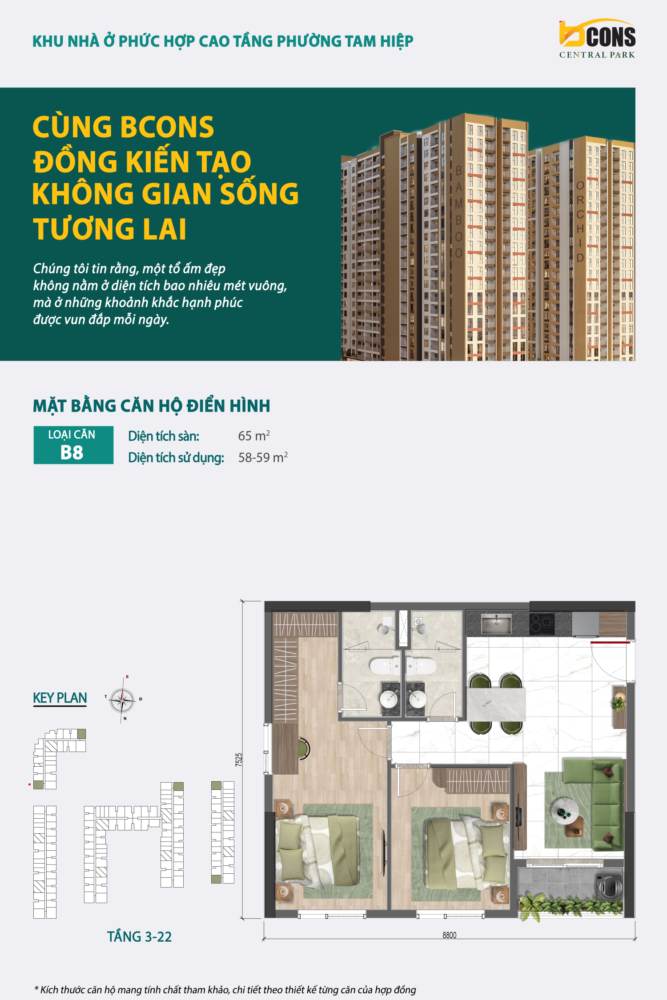 Căn hộ 2 phòng ngủ 6